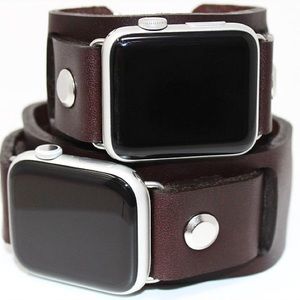 Leather Watch Cuff Band For Apple Smart Watch